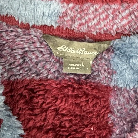 Eddie Bauer Y2K 1/4 Zip Fuzzy Blanket Fleece Soft Women's Size Large - Picture 4 of 7